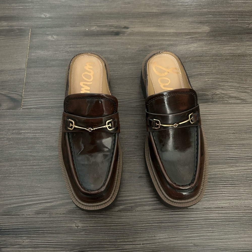 Sam Edelman  Dark Brown Leather Horsebit Slip-On Loafer